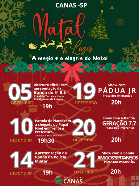 Programação completa