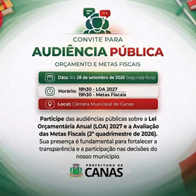 Canas realiza Audiências Públicas sobre Orçamento e Metas Fiscais