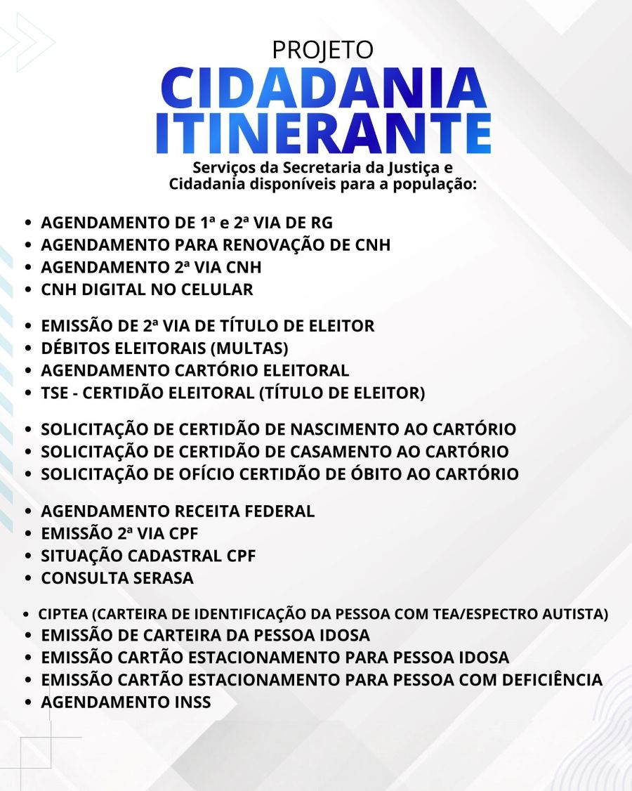 PROJETO CIDADANIA ITINERANTE